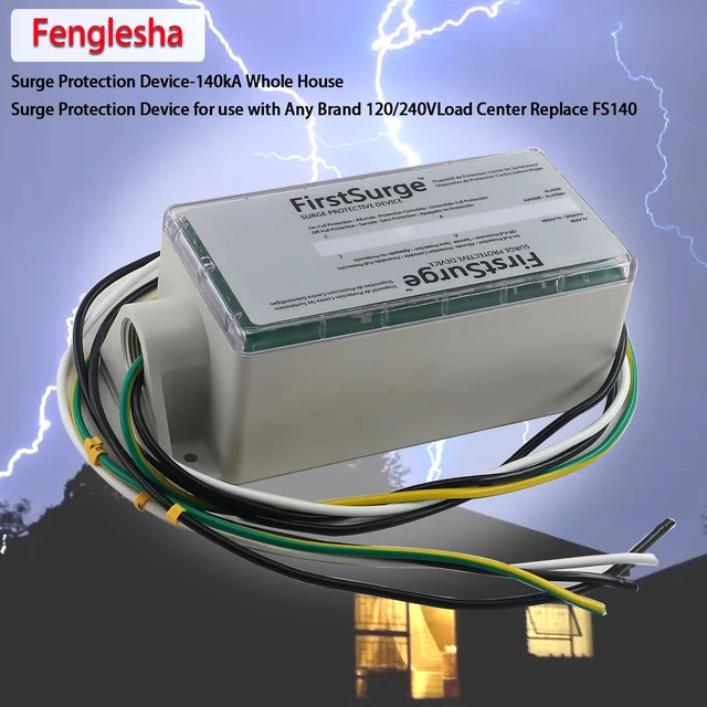 Alt view image 2 of 6 - FS140 Whole House Surge Protection Device 140,000 Amps For use with any brand 120/240V load center, indoor & outdoor rated
