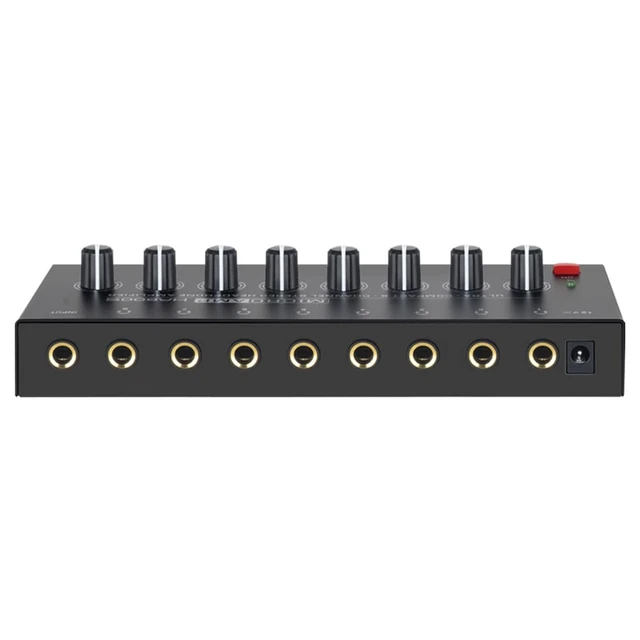 Alt view image 4 of 7 - Headphone Amplifier - Stereo/Mono Switching Ultra-Compact Audio Mini Amplifier with Power Upgraded Headphone Amplifier 8 Channel Suitable for Sound Mixer, Metal, HA800S