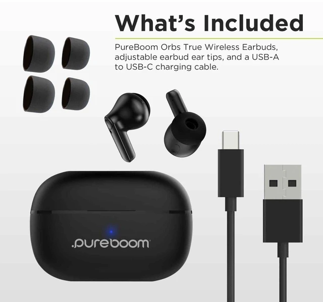 Alt view image 6 of 6 - PureBoom Wireless Earbuds, Bluetooth in-Ear Headphones Fast Charging, Hi-Res Sound, True Wireless Earphones, Stereo Audio, Hands Free Calling, Touch Control, Comfortable Fit