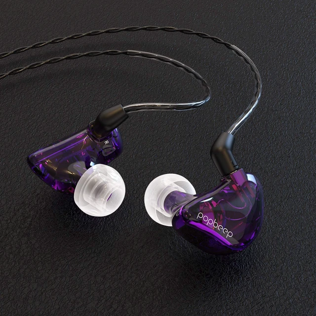 Alt view image 6 of 7 - Bsinger BC100 in Ear Monitor Headphone with Dual Drivers, Clear Purple Noise Isolation Dynamic Drivers IEM Earphone with Detachable MMCX Cable for Singer Musician Drummer,Secure Fit Gaming Earbud
