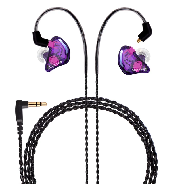 Alt view image 7 of 7 - Bsinger BC100 in Ear Monitor Headphone with Dual Drivers, Clear Purple Noise Isolation Dynamic Drivers IEM Earphone with Detachable MMCX Cable for Singer Musician Drummer,Secure Fit Gaming Earbud