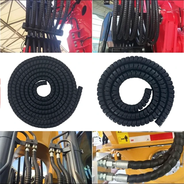 Alt view image 4 of 5 - 2Pcs Spiral Wrap Cable Protector 1.58in +2in OD x 10ft Pre-Cut Lengths Safe Hose Protector to Avoid Wear Extend Life for Hydraulic Pneumatic Hose