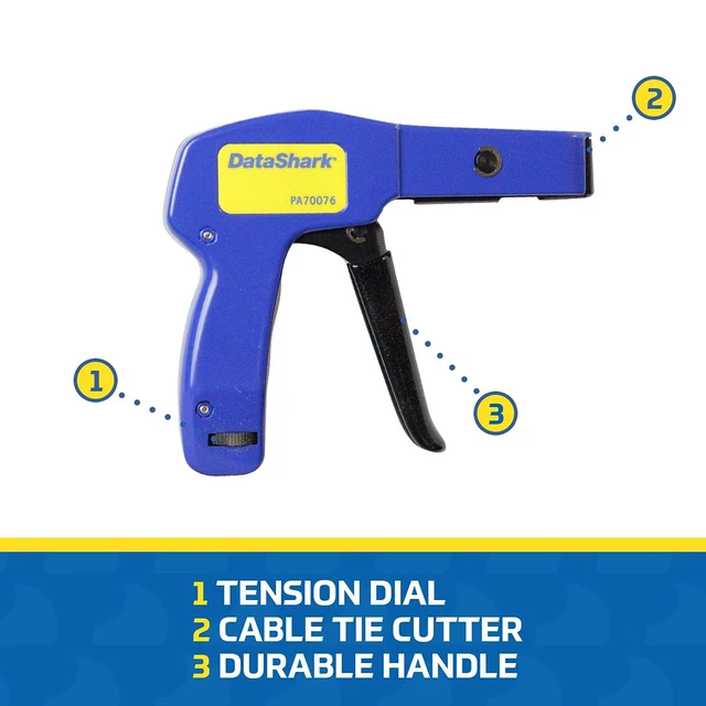 Alt view image 7 of 7 - DataShark PA70076 Cable Tie Gun Zip Tie Designed for Cable Ties up to 1/4" Wide