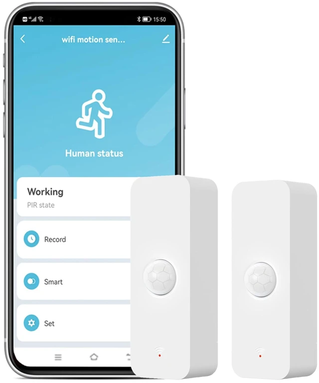 Main image of Smart PIR Motion Sensor: WiFi Motion Detector with App Notification Alerts, Wireless Contact Sensor for Home Security and Smart Home Automation, No Hub Required, Compatible with Alexa(2-Pack)