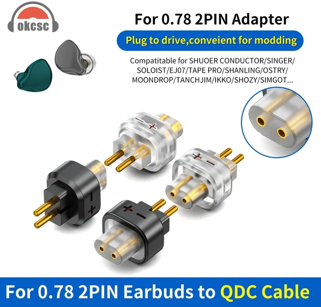 Alt view image 2 of 7 - 0.78 2PIN Male to QDC 2PIN Female Headphone Adapter for 0.78 2PIN Earbuds to QDC Cable Lossless Audio Adaptor for KZ ZSN ZS10 ZSX ZST ZSR AS12 AS16 for TRN BA5 V90 V10 V20 MOONDROP 1 Pair Black