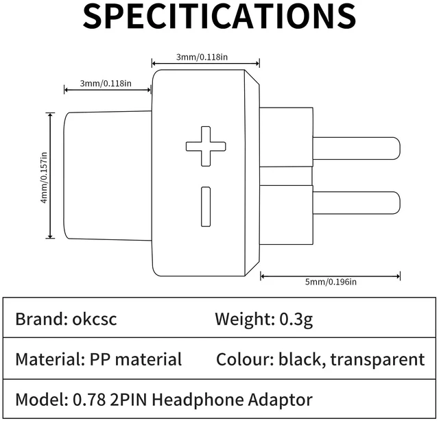 Alt view image 7 of 7 - 0.78 2PIN Male to QDC 2PIN Female Headphone Adapter for 0.78 2PIN Earbuds to QDC Cable Lossless Audio Adaptor for KZ ZSN ZS10 ZSX ZST ZSR AS12 AS16 for TRN BA5 V90 V10 V20 MOONDROP 1 Pair Black
