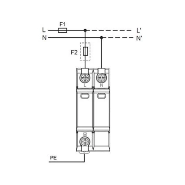 Alt view image 3 of 7 - 2P Surge Protective Device, Low Voltage Protector Arrester Device 40KA 275V AC, Flame Retardant PC, DIN Rail Mount, Lightning Protection System, Home Office Use