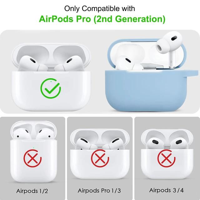 Alt view image 2 of 7 - Compatible with Airpods Pro 2nd Generation Case Cover 2022, Soft Silicone Protective Cover with Bracelet Keychain for Apple Airpods Pro 2 Case for Women (Sky Blue)