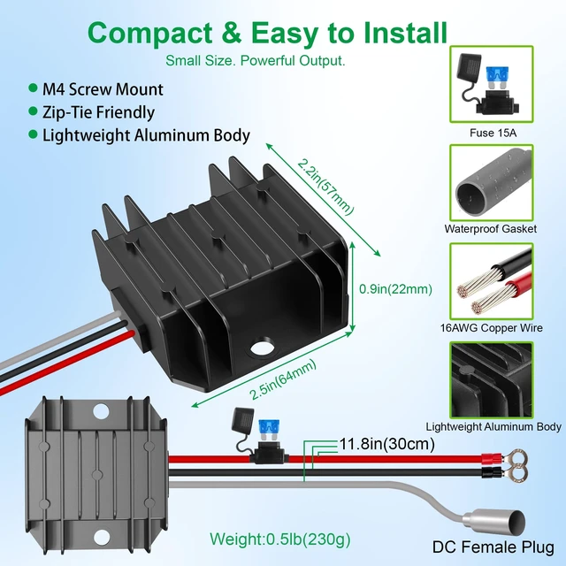 Alt view image 7 of 7 - Starlink-Mini Power Supply, Authentic Starlink Mini Power Adapter 12V,9-28V to 30V 3.5A DC Step Up Converter, Waterproof Shockproof Starlink Mini Accessories for Truck RV Marine Yacht Off-Grid Solar