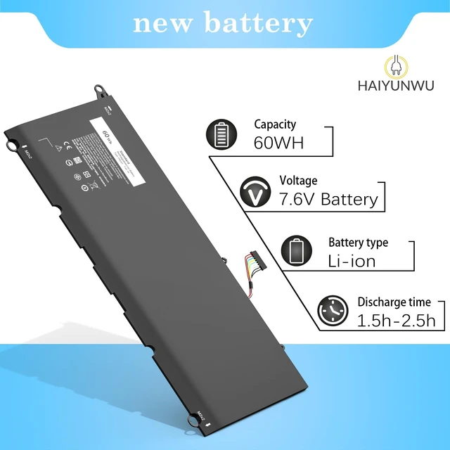 Alt view image 6 of 6 - PW23Y Laptop Battery for Dell XPS 13 9360 Compatible with P54G002 13-9360-D1605T/G D1609/G D1705/G D1805T TP1GT(0TP1GT) RNP72(0RNP72) XPS 13 9360 battery