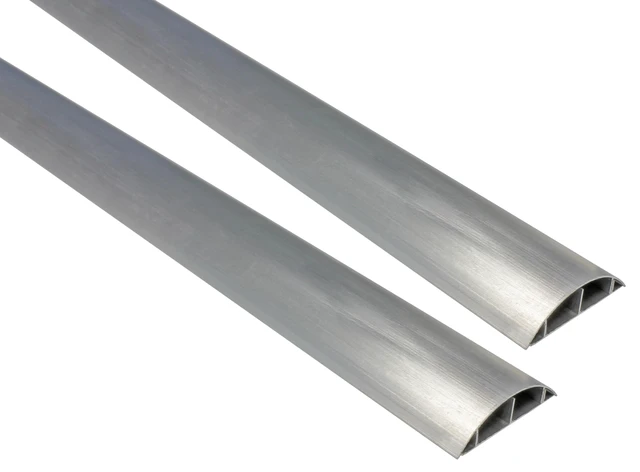 Alt view image 5 of 5 - Metal Cable Shield Cord Cover Outdoor Aluminum Raceway 58 Inch - 0.56" W x 0.43" H Dual Channel - CSX-MET-3 (2 Pack)