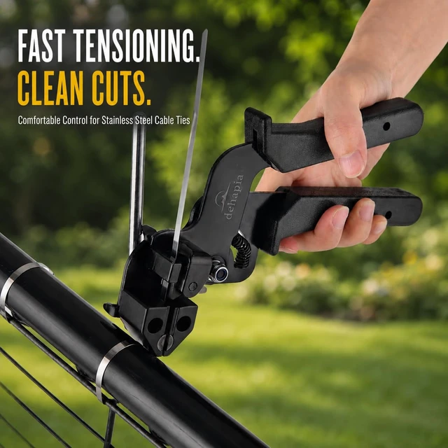 Alt view image 3 of 7 - Stainless Steel Cable Tie Gun Kit, 153 Pieces, 150 Ties Includes tensioning gun, cutter & tool for chain link fence repair, exhaust wrap, outdoor fastening, professional projects