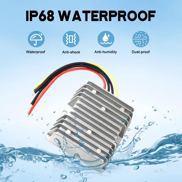 Alt view image 3 of 7 - 10A 240W DC Step Up Converter 12V to 24V DC Voltage Regulator, Power Adapter Voltage Booster IP68 Waterproof, Power Supply Module Boost Transformer for Car Truck Vehicle Boat