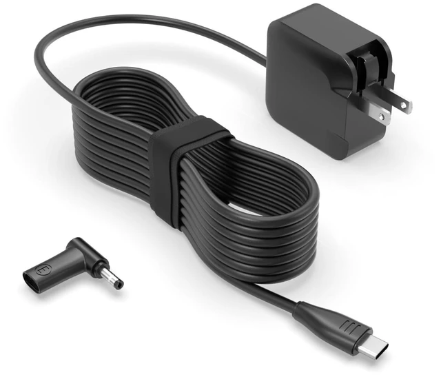 Main image of 65W 45W 2-in-1 USB-C GaN Mini Charger Fit for Lenovo ThinkPad/IdeaPad/Chromebook/Flex, V14 V15, Type C & Round Tip, Universal AC Adapter