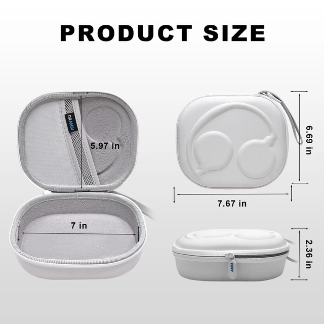 Alt view image 6 of 7 - Hard Case for JBL Headphones, White Compatible with JBL Junior 320/ 320BT/Junior 470NC/JR 460NC/ Tune 520BT 510BT 720BT 770NC 670NC/ Live 670NC 770NC Headphone