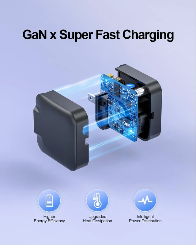 Alt view image 4 of 7 - 65W 45W 2-in-1 USB-C GaN Mini Charger Fit for Lenovo ThinkPad/IdeaPad/Chromebook/Flex, V14 V15, Type C & Round Tip, Universal AC Adapter