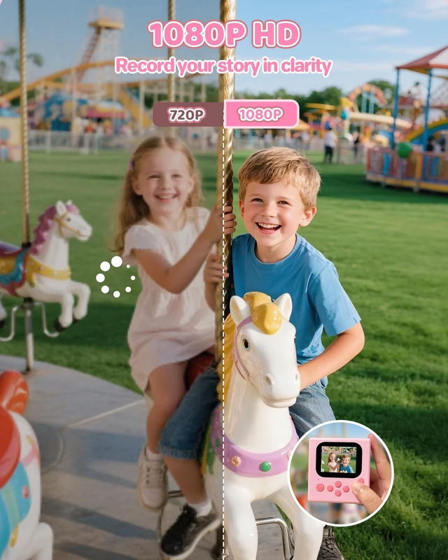 Alt view image 5 of 7 - Kids Camera Instant Print Pink: 32G Instant Print Camera for Kids -1080P HD - Christmas Birthday for Girls Age 3-12 - Ideal Toy for 3 4 5 6 7 8 9 10 11 12 Girls Boys
