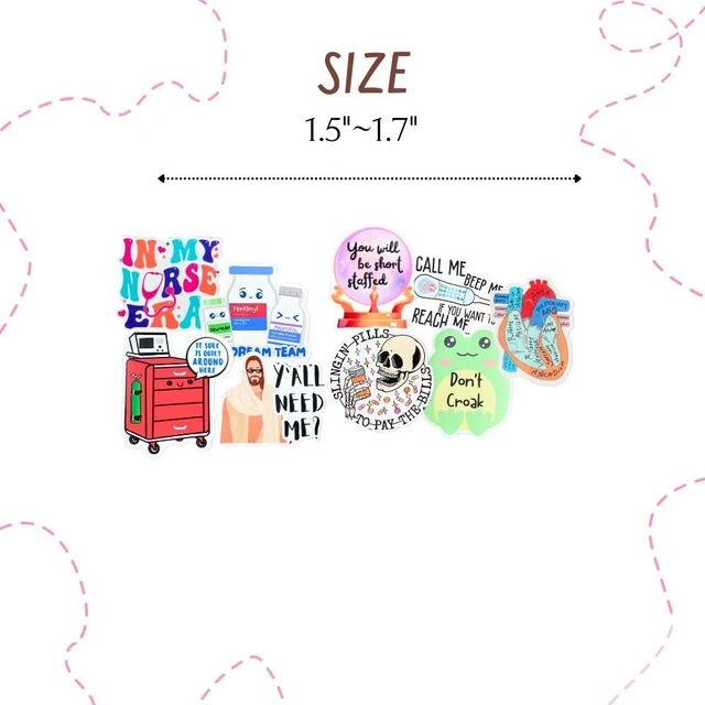Alt view image 2 of 4 - Funny Vinyl Nurse Stickers Healthcare Medical Nursing Nurses Sticker for Water Bottles Laptop Computer Decal RN CNA Future School Student Deals Work Accessories Items Stuff Day Week Gifts (200)