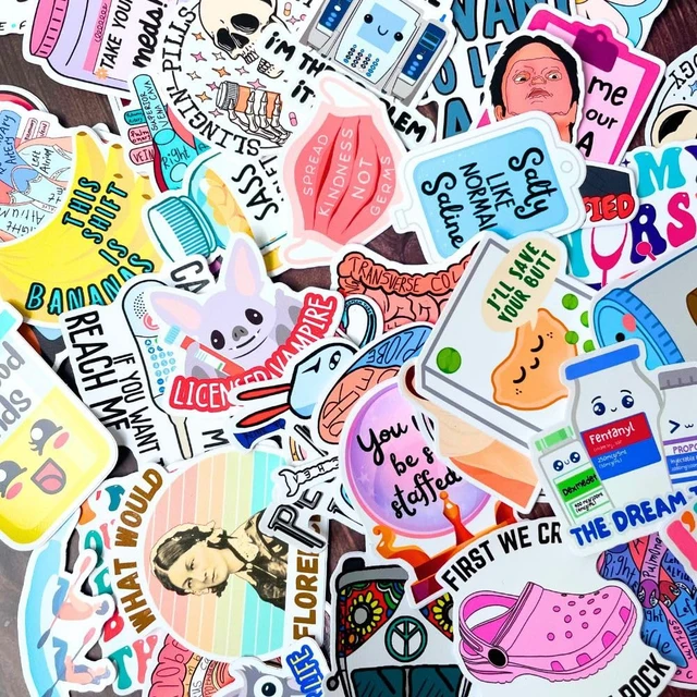 Alt view image 4 of 4 - Funny Vinyl Nurse Stickers Healthcare Medical Nursing Nurses Sticker for Water Bottles Laptop Computer Decal RN CNA Future School Student Deals Work Accessories Items Stuff Day Week Gifts (200)