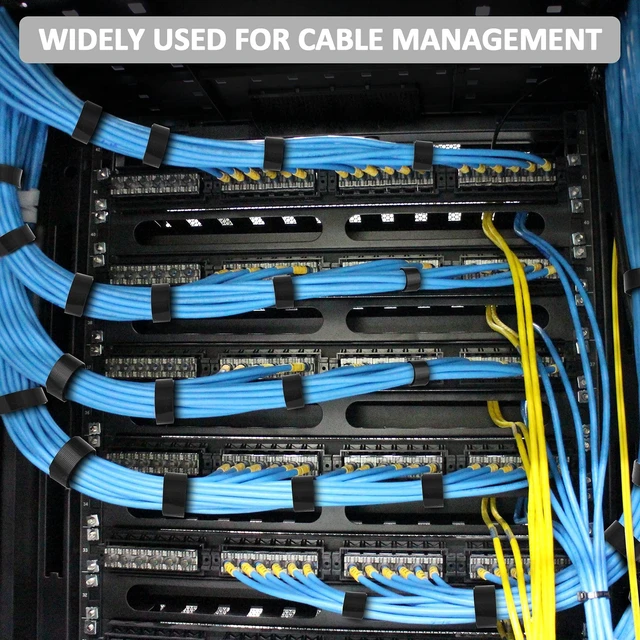 Alt view image 6 of 7 - 300 Ft x 3/5 in, Cut to Any Length, Cable Ties, Wire Ties, Cord Straps Management, Easy to Use, Nylon, Double Sided Hook Loop, Self-Fastening, Reusable, Sturdy, for Office, Home, Black