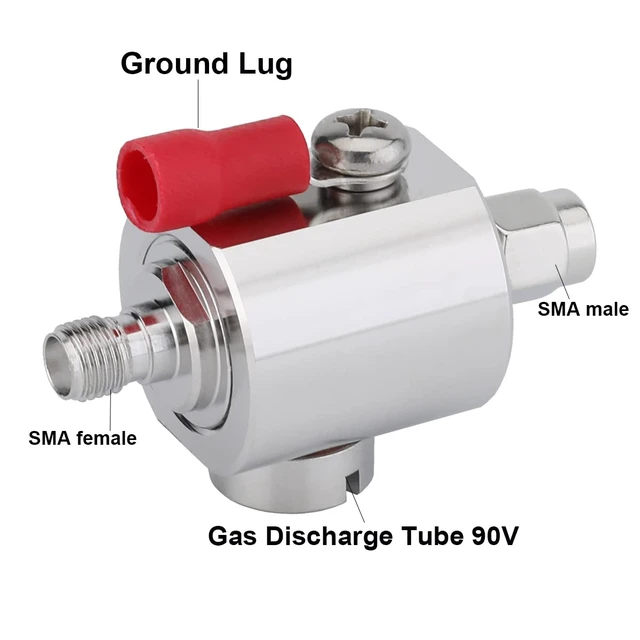 Alt view image 2 of 6 - SMA Lightning Arrestor Cellular & GPS SMA Surge Protector SMA Male to SMA Female 0-6GHz 50 Ohms (6G Lightning arrestor Male to Female)