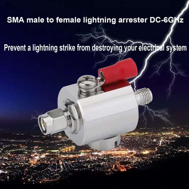 Alt view image 5 of 6 - SMA Lightning Arrestor Cellular & GPS SMA Surge Protector SMA Male to SMA Female 0-6GHz 50 Ohms (6G Lightning arrestor Male to Female)