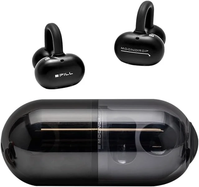 Alt view image 2 of 7 - Pill Open Ear Headphones OWS Hanging Earphones IPX4 Ear Clip Wireless Earbuds (Black)