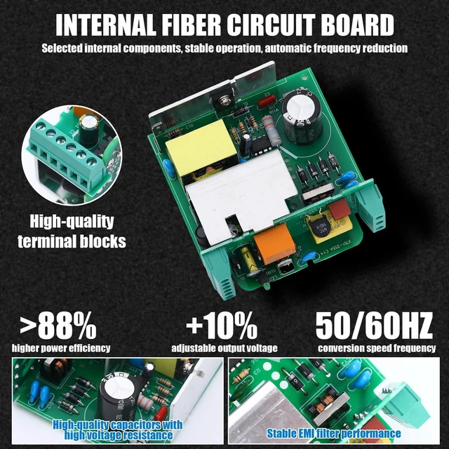 Alt view image 5 of 7 - 2 Pcs 24vdc Power Supply 2.5a 60w Din Rail Switching Converter 100-240VAC Input, MDR Industrial Series, Dual Output Terminals, Compact for Control Cabinets, Stable Voltage Conversion
