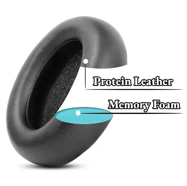Alt view image 2 of 6 - Ear Pads for Microsoft Xbox Wireless (2024 Version)/Wired Headset (Xbox X S, Xbox One) Replacement Cushions Headband with Protein Leather Covers-Black