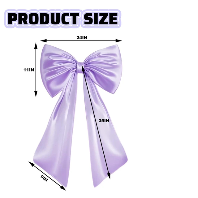 Alt view image 2 of 7 - Large Bow Decor for Room, Large Purple Bow Birthday Party Backdrop, Wall and Door Decorations for Birthday, Wedding, Bridal Shower, Coquette Theme (Purple)
