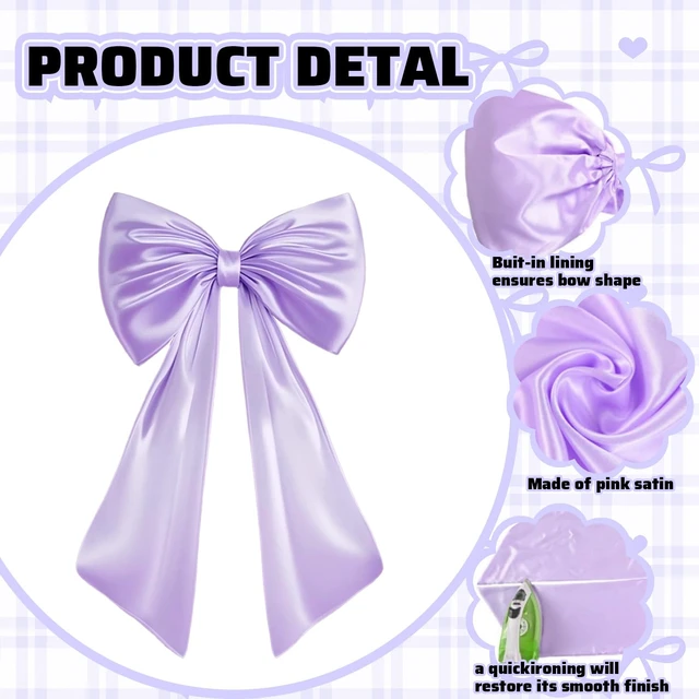 Alt view image 3 of 7 - Large Bow Decor for Room, Large Purple Bow Birthday Party Backdrop, Wall and Door Decorations for Birthday, Wedding, Bridal Shower, Coquette Theme (Purple)