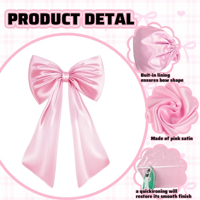 Alt view image 3 of 7 - Large Bow Decor for Room, Large Pink Bow Birthday Party Backdrop, Wall and Door Decorations for Birthday, Wedding, Bridal Shower, Coquette Theme (Pink)