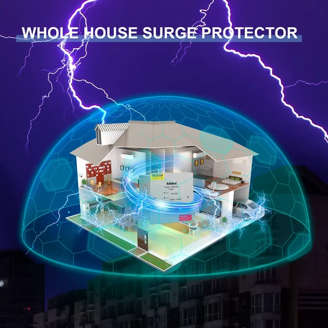 Alt view image 2 of 7 - Whole House Surge Protector, Type 2 Single Phase 120/240 Volt Panel Whole House Surge Protection, Light Commercial/Residential Grade, in NEMA 1 Enclosure