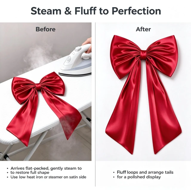 Alt view image 3 of 7 - Large Bow Decor for Room, Large Red Bow 24x36 in Satin Party Backdrop, Oversized Wall and Door Decorations for Birthday, Wedding, Bridal Shower, Coquette Theme (Red)