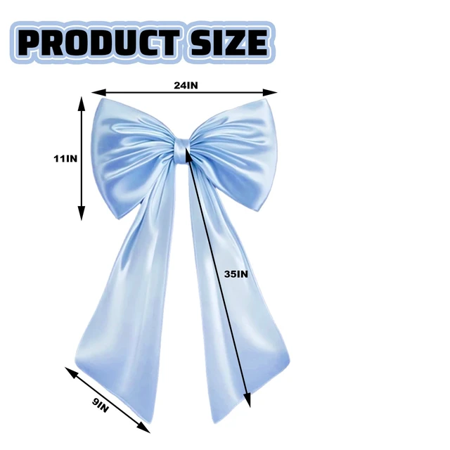 Alt view image 2 of 7 - Large Bow Decor for Room, Large Blue Bow Birthday Party Backdrop, Wall and Door Decorations for Birthday, Wedding, Bridal Shower, Coquette Theme (Blue)