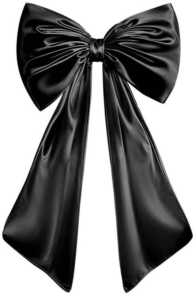 Main image of Large Bow Decor for Room, Large Black Bow Birthday Party Backdrop, Wall and Door Decorations for Birthday, Wedding, Bridal Shower, Coquette Theme (Black)
