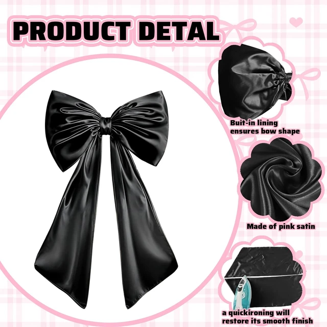 Alt view image 3 of 7 - Large Bow Decor for Room, Large Black Bow Birthday Party Backdrop, Wall and Door Decorations for Birthday, Wedding, Bridal Shower, Coquette Theme (Black)