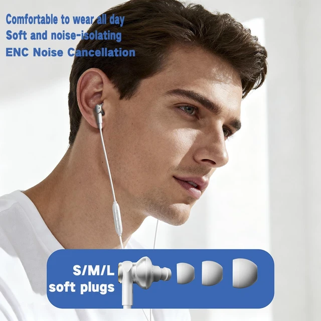 Alt view image 6 of 7 - Wired Earphones Rich Bass Noise Canceling phone Calls Dual-Driver Earbuds (1DD+1BA) In-Ear Headphones Immersive Deep Bass Boost Wired Earbud with Call Noise Reduction Universal Plug&Volume Control