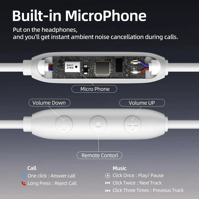 Alt view image 7 of 7 - Wired Earphones Rich Bass Noise Canceling phone Calls Dual-Driver Earbuds (1DD+1BA) In-Ear Headphones Immersive Deep Bass Boost Wired Earbud with Call Noise Reduction Universal Plug&Volume Control