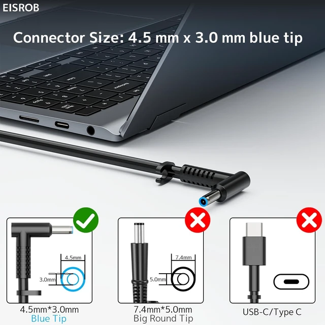 Alt view image 2 of 7 - 150W 135W Laptop Charger for HP ZBook OMEN Victus Pavilion 15 16 17 Gaming New Portable AC Adapter, Multi-Protection, Smart Chip, Fast charging, Replacement for HP Computer, GaN, 19.5V-7.7A TPN-CA11