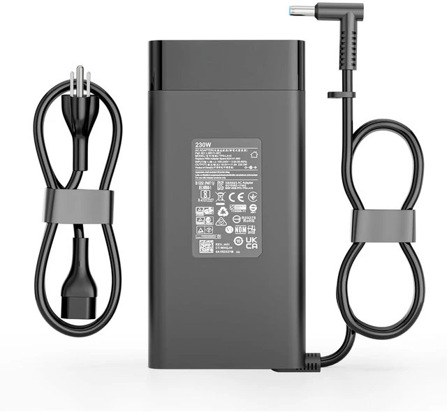 Main image of 230W 19.5V 11.8A AC Adapter Fit for HP Omen Victus ZBook Fury Envy Laptop 200W 19.5V 11.8A, Smart Blue Tip, 10 Ft Long Cord, Multi protections, Replacement for HP Computer, TPN-LA10 Power AC Adapter