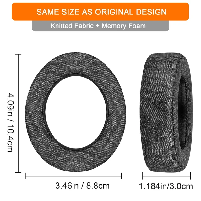 Alt view image 3 of 7 - HS60 HS70 Earpads, Knitted Replacement Ear Pad Cushion for Corsair HS70 Pro Also fit HS60/Pro HS50/Pro, Durable Protein Leather Gaming Headset Noise Isolation