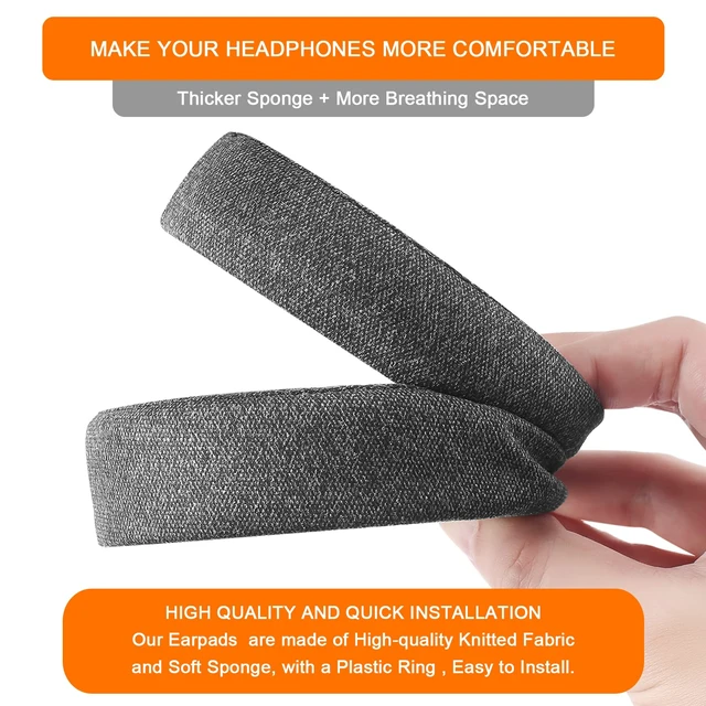Alt view image 6 of 7 - HS60 HS70 Earpads, Knitted Replacement Ear Pad Cushion for Corsair HS70 Pro Also fit HS60/Pro HS50/Pro, Durable Protein Leather Gaming Headset Noise Isolation