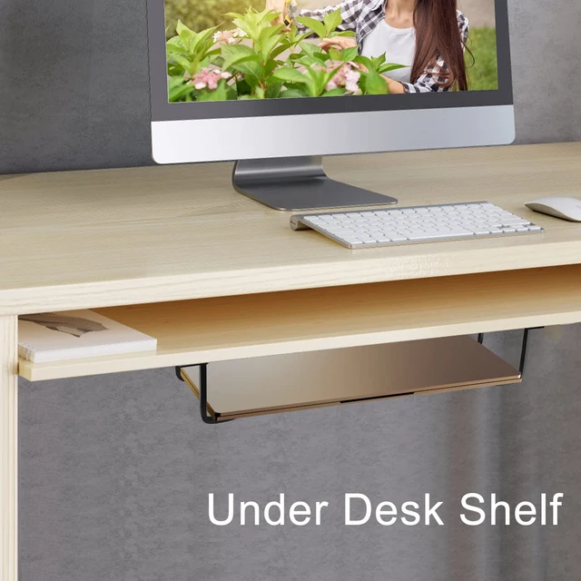 Alt view image 7 of 7 - Under Desk Laptop Mount, Laptop Under Desk Mount 2.7 inches Tall Effective Space, Aluminum Under Desk Laptop Holder Dock Station for Laptop MacBook Dell OptiPlex PS4 Dell WD19 Mac mini M4 Dock & More
