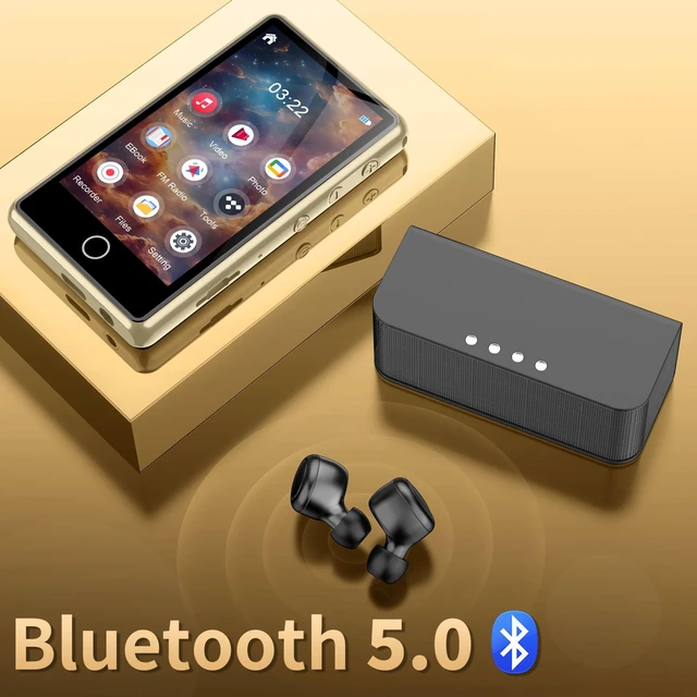 Alt view image 3 of 7 - MP3 Player with Bluetooth, 80GB Digital Music Player Portable MP3 & MP4 Players with Speaker, FM Radio, Voice Recorder, Shuffle Repeat, Up to 256GB, Golden