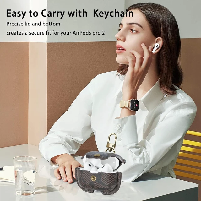 Alt view image 5 of 5 - for AirPods Pro 2nd/1st Generation Case Cover, Compatible with AirPods 2&1 Generation Case, Full Body Shockproof Protective Cover for AirPods Pro 2&1 Gen Case for Women Men, Coffee