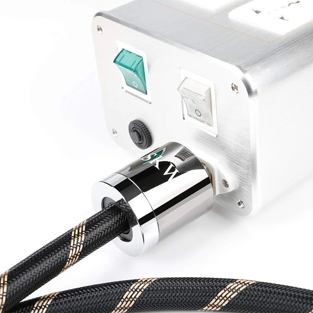 Alt view image 6 of 7 - Upgrade C15 Audiophile Ultra-high Purity Copper Power Cord, Male to Female Power Cable, US Plug for Subwoofer, Amplifier, DV/AV 3.2ft/1M