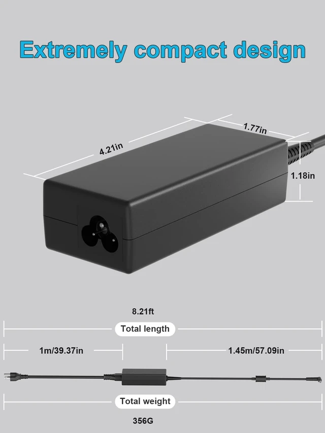 Alt view image 4 of 7 - 65W AC Charger Compatible with Toshiba Satellite L50 L55 L75 L300 L305 L350 L355 L450 L455 L500 L505 L510 L555 L635 L640 L645 L650 L655 L675 L735 L740 L755 L775 L850 L855 Laptop