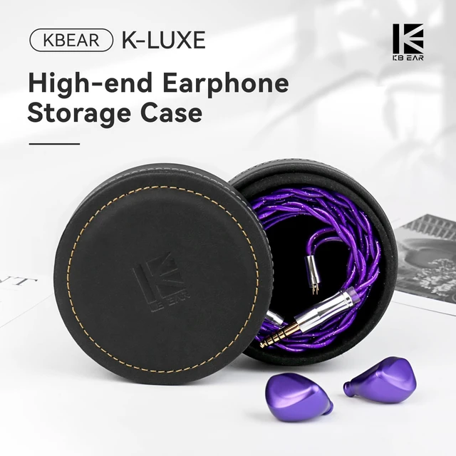 Alt view image 2 of 7 - KBEAR K-Luxe IEMs Case, KZ ZS10 PRO in Ear Monitors Earbud Case, PU Leather Travel Carrying Earphone Storage Box Bag Organizer for KZ ZST, ZSN PRO X, ZS12PRO X, EDXPRO, Castor Ear Buds and Cable