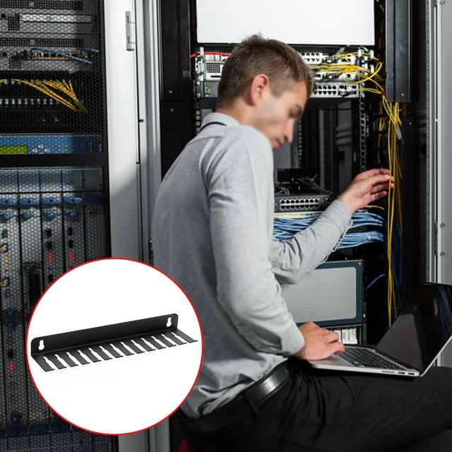 Alt view image 2 of 7 - Wall Mounted Cable Hanger and Organizer, 13 Cable Slot Cable Hanger,Iron Cable Rack-Slots Width from 6 to 9mm for Cord Management,Black